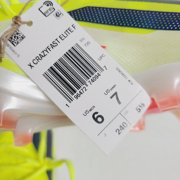 NEW Adidas X Crazyfast Elite FG Soccer Cleats IE2376 Size 6 Solar Yellow main image 9